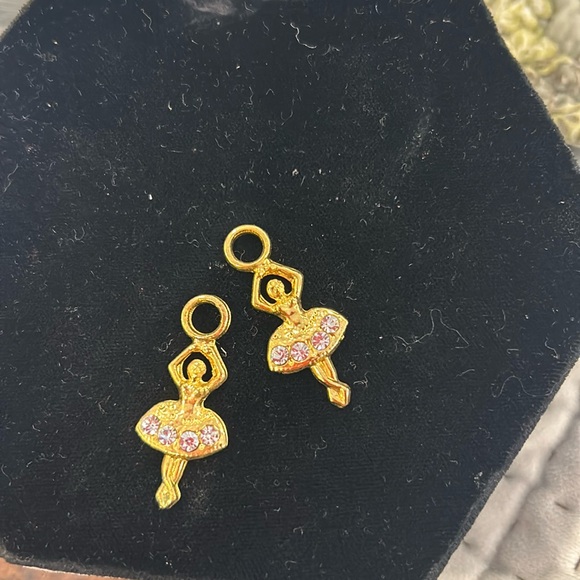 Vintage Ballerina Pair of Charms for Hoop Earrings-Boutique - Picture 1 of 4